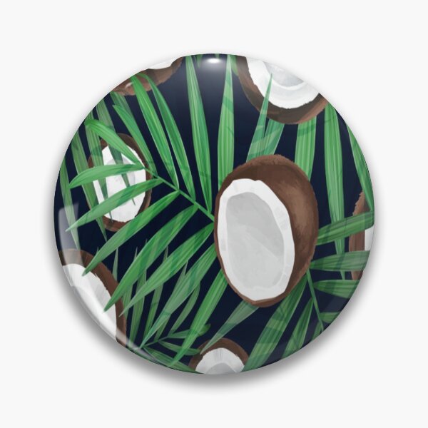 Item preview, Vector seamless pattern with coconut. Tropical background with exotic fruits. Summer illustration. Coconut all over print. Palm frond. Tropical leaves, Jungle plants for Men's & Women's Fashion designed and sold by TeeFashionShop.