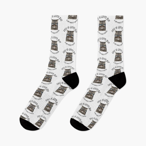 Item preview, Life is good but a cat makes it better funny trendy design designed and sold by vishvarajsinh.