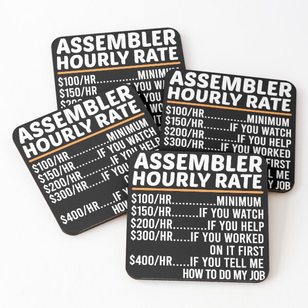 Item preview, Funny Assembler Hourly Rate designed and sold by ZOHANATION.