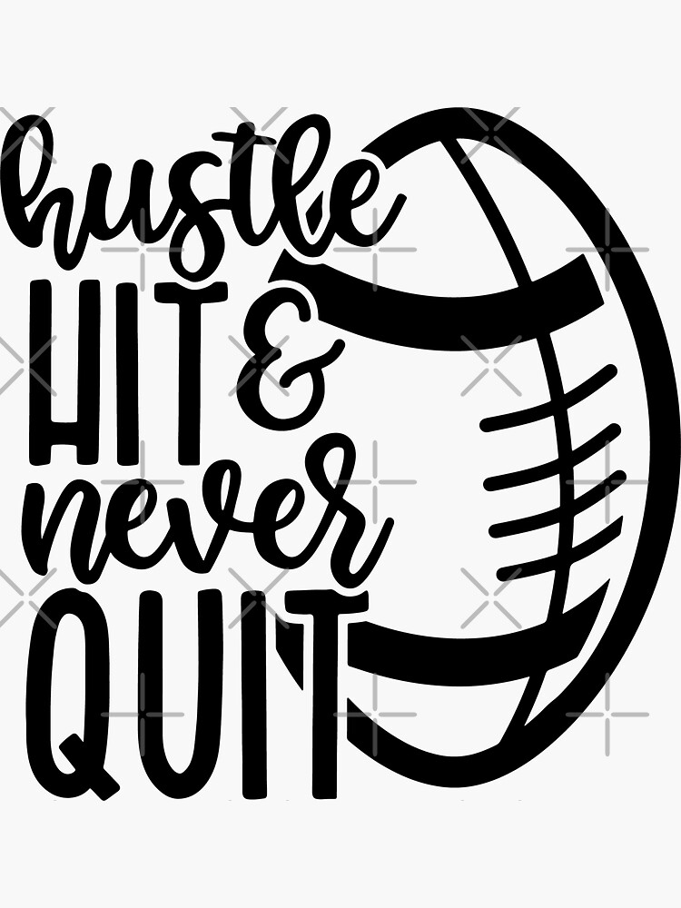 Sports Motivation Gift Football Hoodie Sweater Printed Hustle Hit Never  Quit