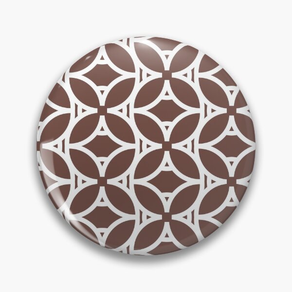 Item preview, Brown and White Pattern 37 Abstract Circle Flower 2021-2022 Trending Color - Colour- Shade- Hue Pantone Root Beer 19-1228 designed and sold by ColorOfTheYears.