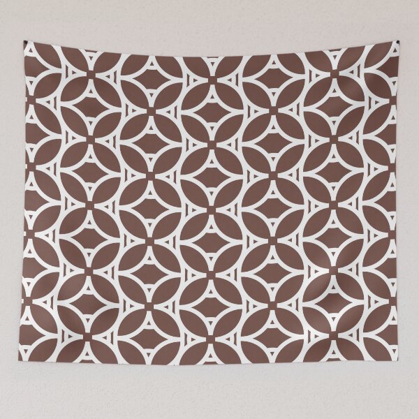 Item preview, Brown and White Pattern 37 Abstract Circle Flower 2021-2022 Trending Color - Colour- Shade- Hue Pantone Root Beer 19-1228 designed and sold by ColorOfTheYears.