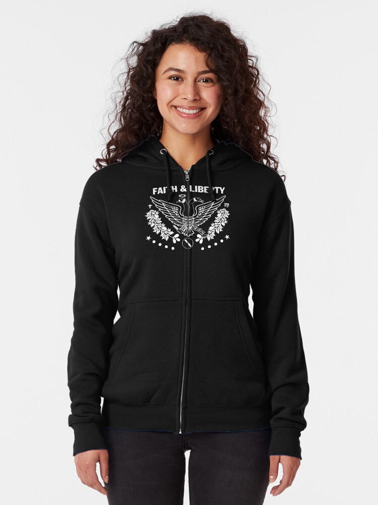 Thumbnail 2 of 5, Zipped Hoodie, Faith & Liberty Band Style designed and sold by faithandliberty.