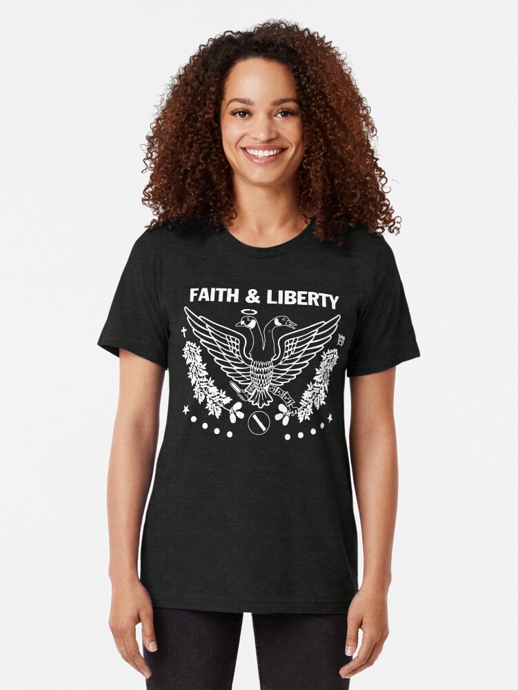 Thumbnail 2 of 7, Tri-blend T-Shirt, Faith & Liberty Band Style designed and sold by faithandliberty.