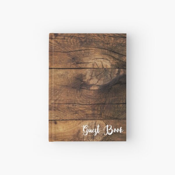 Faux Brown Barn Wood Wedding Guest Book Hardcover Journal