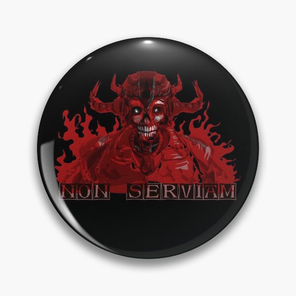 Item preview, NON SERVIAM flames (red) non-believer metalhead macabre designed and sold by SolidEarthArt.