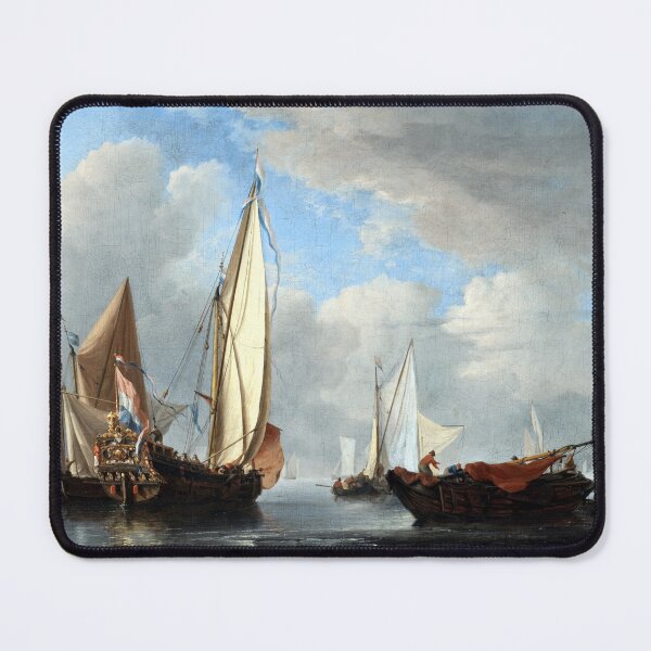 Willem van de Velde the Younger A Yacht and Other Vessels in a Calm Mouse Pad