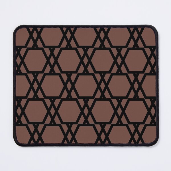Item preview, Brown and Black Hexagon Tessellation Line Pattern 2021-2022 Trending Color - Colour- Shade- Hue Pantone Root Beer 19-1228 designed and sold by ColorOfTheYears.