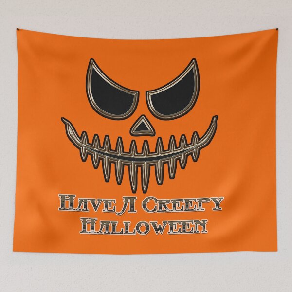 Item preview, Have a Creepy Halloween, Grinning Pumpkin Face designed and sold by ronnieyoung.