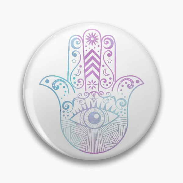 Item preview, Hamsa Hand Purple and Blue Watercolor designed and sold by JannaSalak.
