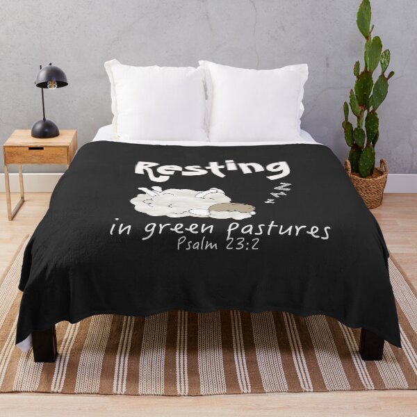 Item preview, Christian Design - Sheep Resting in Green Pasture Psalm 23 designed and sold by simplydesignart.