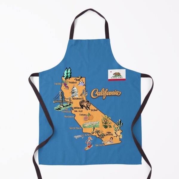 Item preview, Hand Drawn Illustration of California Map with Tourist Destinations designed and sold by mashmosh.