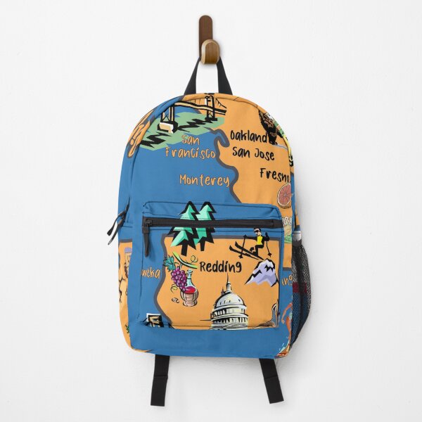 Item preview, Hand Drawn Illustration of California Map with Tourist Destinations designed and sold by mashmosh.