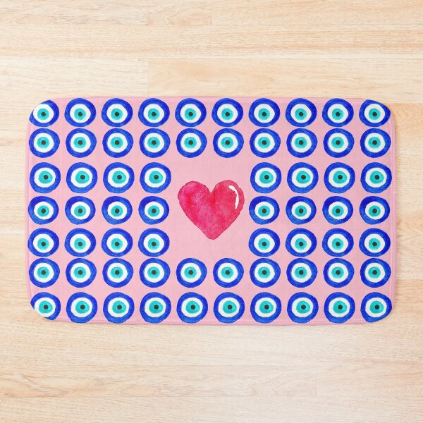 Item preview, Evil Eye Protected Heart pink background designed and sold by laurabethlove.