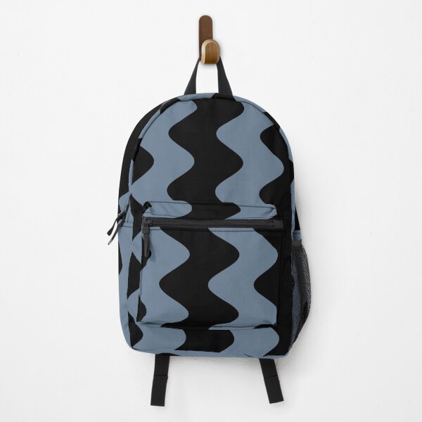 Item preview, Blue and Black Vertical Rippled Stripe Pattern 2021-2022 Autumn/Winter Trending Color - Hue- Shade- Colour Pantone Spring Lake 18-4221 designed and sold by ColorOfTheYears.
