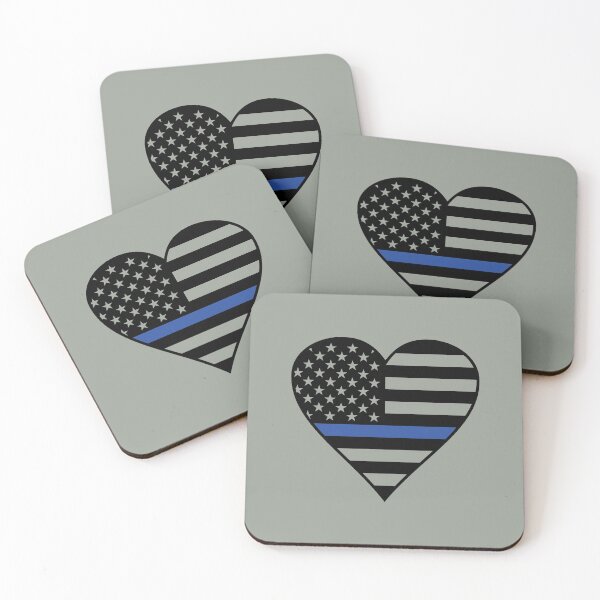 Item preview, Thin Blue Line Heart Flag designed and sold by Sheepherder120.