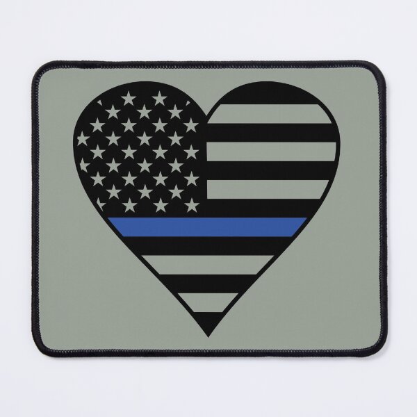 Item preview, Thin Blue Line Heart Flag designed and sold by Sheepherder120.