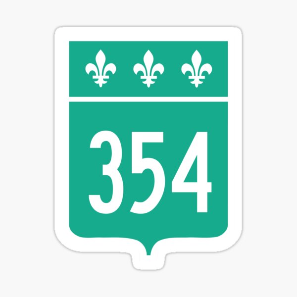 Quebec Provincial Highway 354 (Area Code 354) Sticker