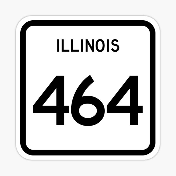 Illinois State Route 464 (Area Code 464) Sticker