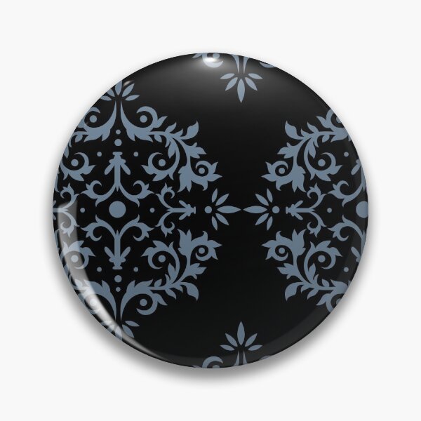 Item preview, Blue and Black Simple Damask Scroll Pattern 2021-2022 Autumn/Winter Trending Color - Hue- Shade- Colour Pantone Spring Lake 18-4221 designed and sold by ColorOfTheYears.