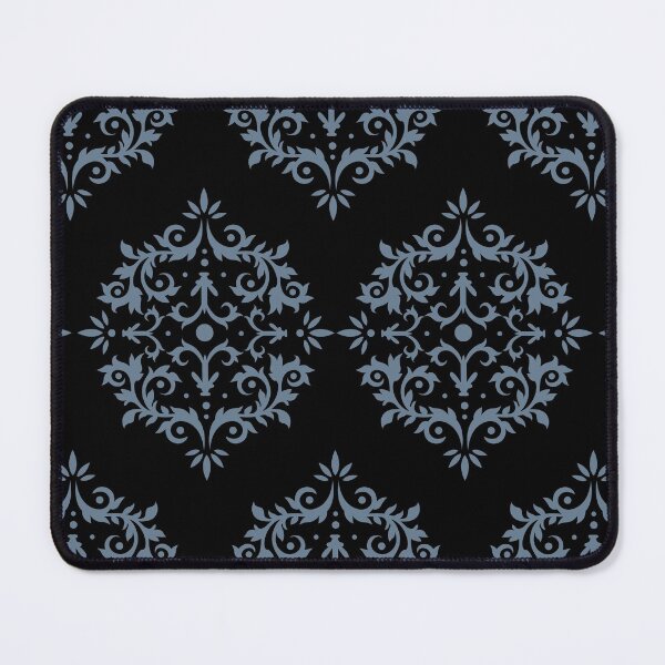Item preview, Blue and Black Simple Damask Scroll Pattern 2021-2022 Autumn/Winter Trending Color - Hue- Shade- Colour Pantone Spring Lake 18-4221 designed and sold by ColorOfTheYears.