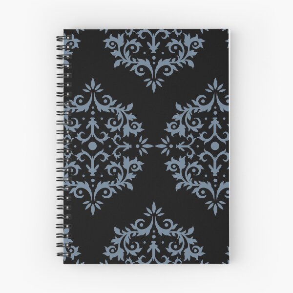 Item preview, Blue and Black Simple Damask Scroll Pattern 2021-2022 Autumn/Winter Trending Color - Hue- Shade- Colour Pantone Spring Lake 18-4221 designed and sold by ColorOfTheYears.