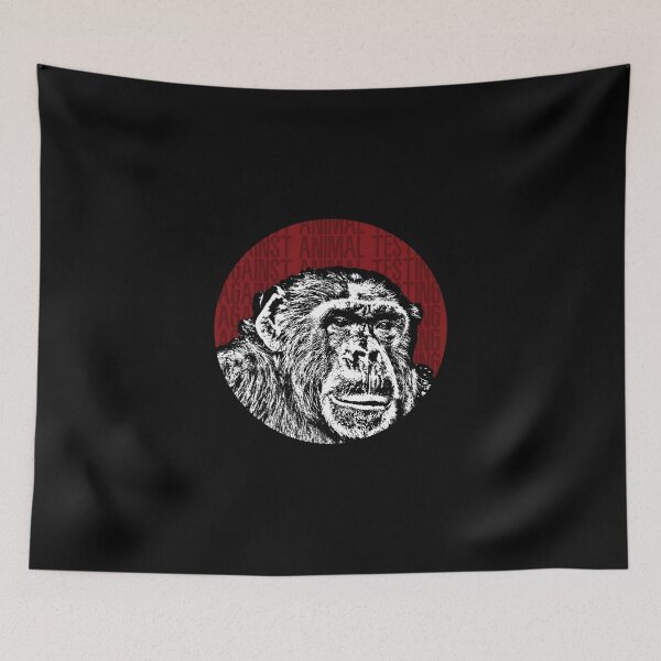 Item preview, Against Animal Testing Monkey Stencil designed and sold by RevolutionInPaint.