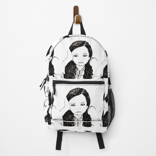 Item preview, Bored Child's face black & white painting designed and sold by Jennifer Morcom.