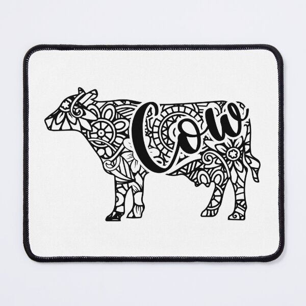 Item preview, Black Mandala Cow designed and sold by PolishedPin.