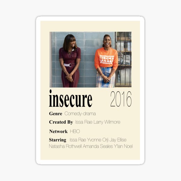 "Insecure Poster" Sticker by tlee322 | Redbubble