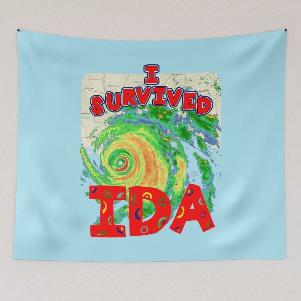 Item preview, I SURVIVED Hurricane IDA 2021 - with hurricane text by Orikall designed and sold by HippieWorks.
