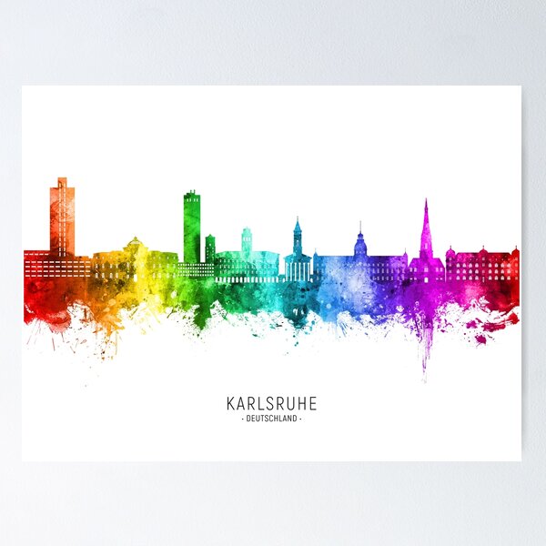 Item preview, Karlsruhe Germany Skyline designed and sold by ArtPrints.