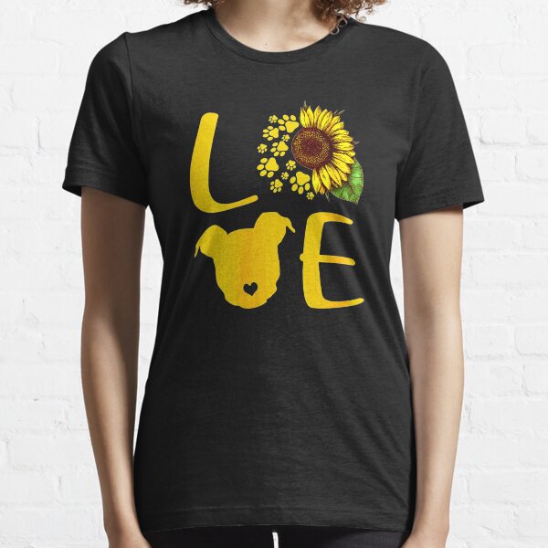 Item preview, Women's Love pitbull funny sunflower dog paw designed and sold by wowart4u.