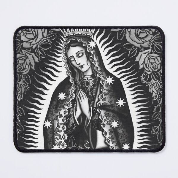 Item preview, Virgen Mary Rose Wall in Black & White designed and sold by zrvby.