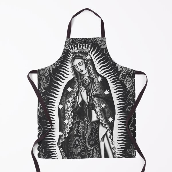 Item preview, Virgen Mary Rose Wall in Black & White designed and sold by zrvby.