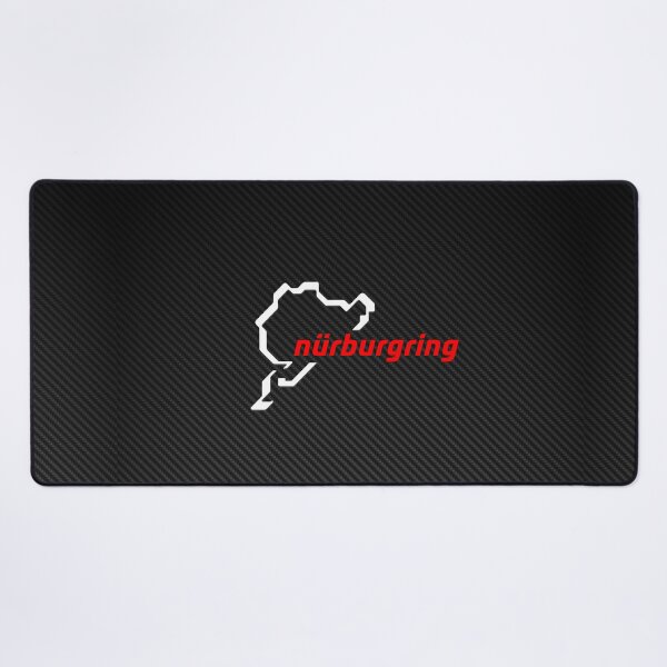 Nürburgring Carbon Fiber white / red Desk Mat