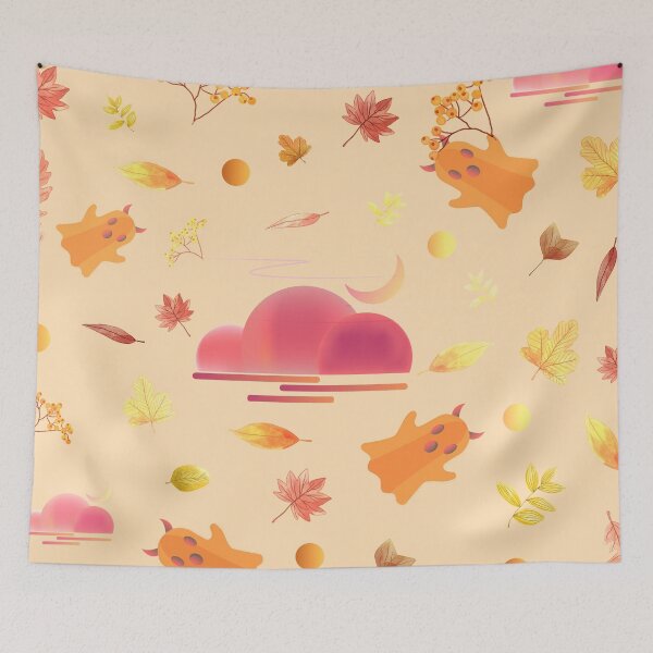 Item preview, Autumn And Cute Ghost | Autumn Patterns | Autumn Mood |Trending Patterns designed and sold by Mintminz.