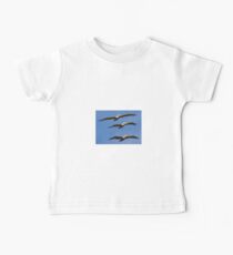3 Pelicans in Flight Baby Tee