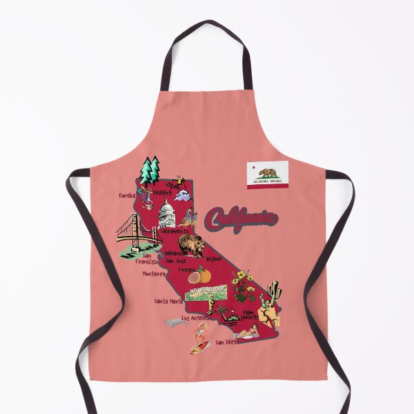 Item preview, California tourist map with landmarks and famous symbols designed and sold by mashmosh.
