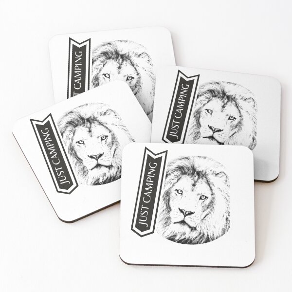 Item preview, Lion Just Camping Warning Sign designed and sold by Rainbows Rock.
