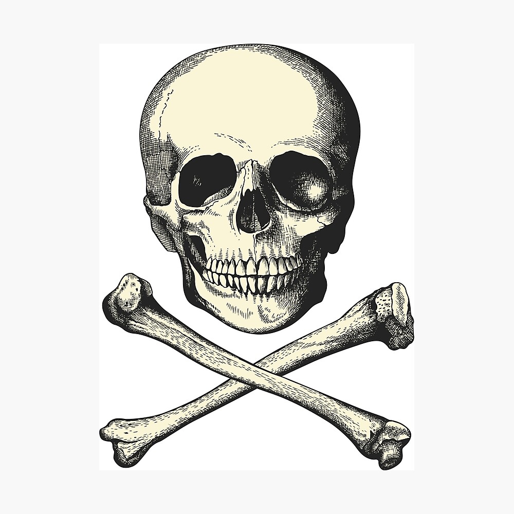 Vintage Skull and Crossbones. So scary!