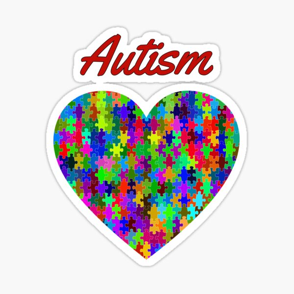 Autism Love Heart Sticker
