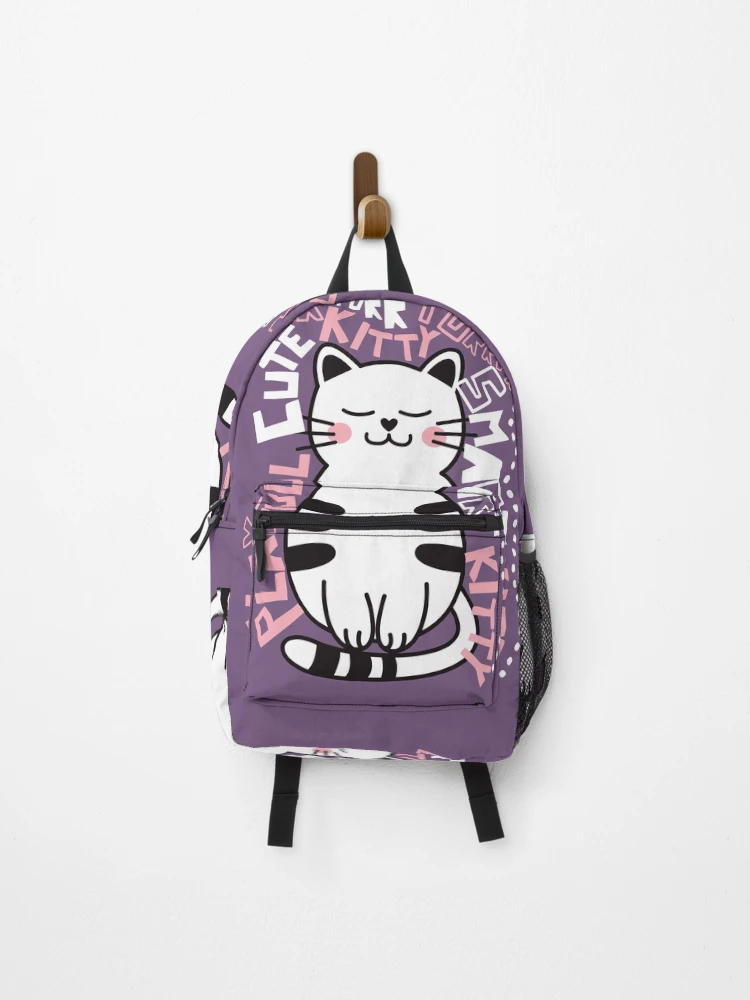 Thumbnail 1 of 3, Backpack, Hand Drawn Cute Kitty designed and sold by RKWstudio.