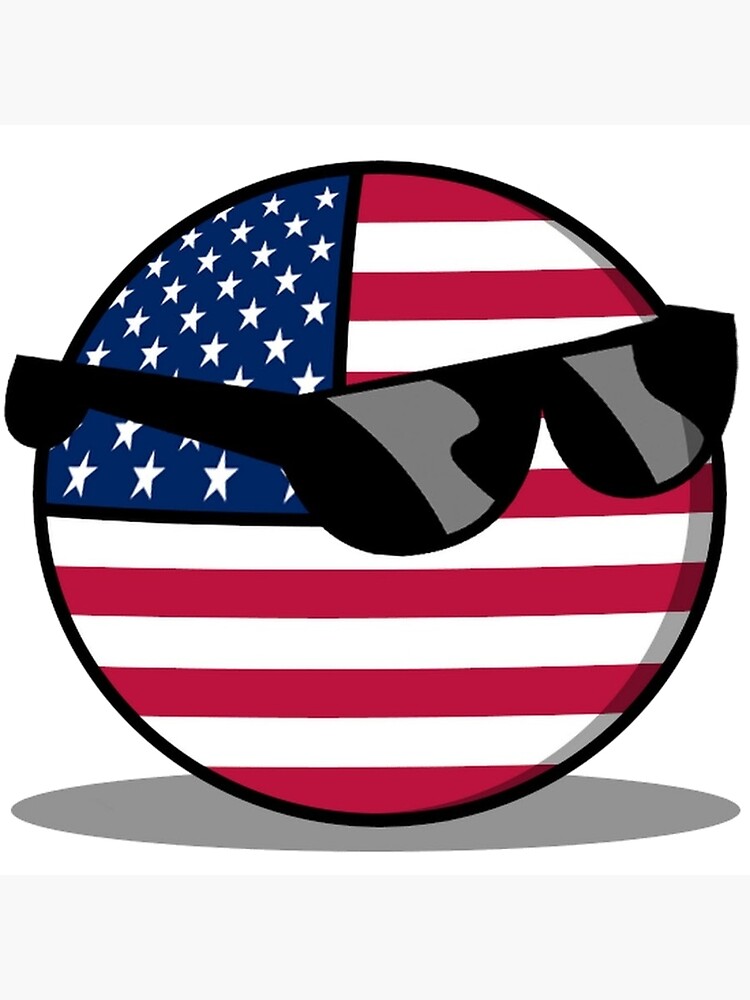 Countryballs American Poster By Firminoo Redbubble   Flat,750x,075,f Pad,750x1000,f8f8f8 