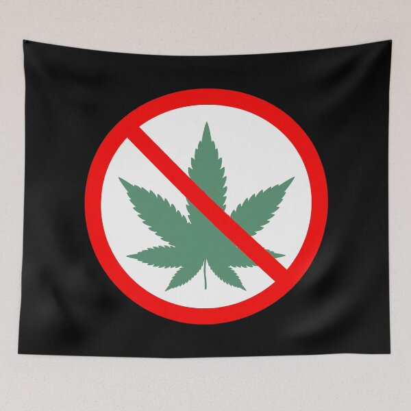 Item preview, No Marijuana Allowed - Red Circle with Slash, Simple Prohibition Sign designed and sold by CoolArtGeek.