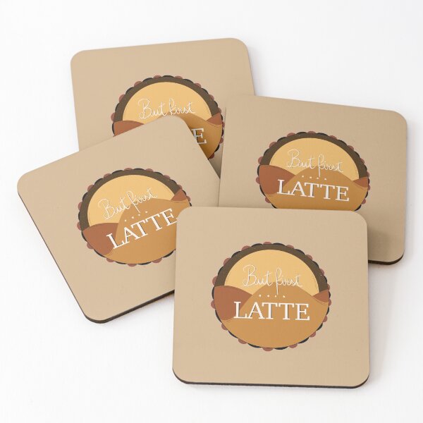 Item preview, But First Latte Handwritten Circle Design designed and sold by bubblyshades.