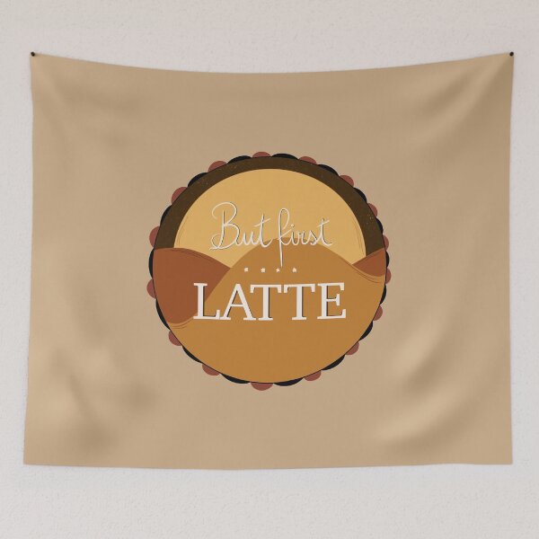 Item preview, But First Latte Handwritten Circle Design designed and sold by bubblyshades.