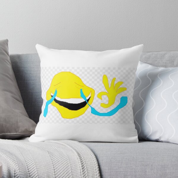 Crying Laughing Emoji Gotem Throw Pillow