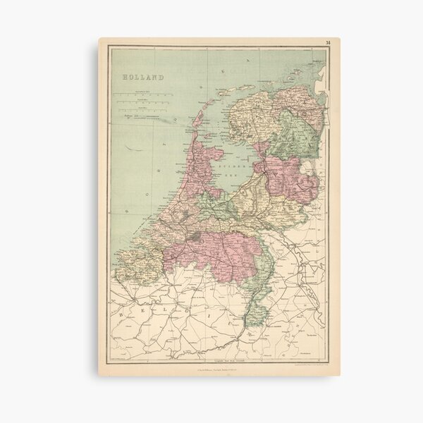 Item preview, Vintage Map of Holland (1873)  designed and sold by BravuraMedia.