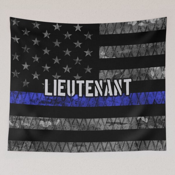Item preview, Lieutenant Thin Blue Line Distressed Flag designed and sold by Jared Davies.